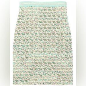 Vintage St. John Collection Pastel Tweed Knit Midi Skirt | Multicolor | Size 12